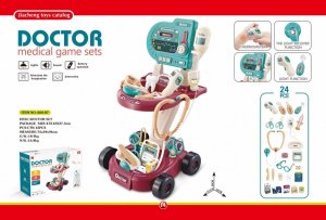 Ramiz Zestaw lekarski dla dzieci 3+ Wózek + panel EKG 24 el. Kardiolog Dentysta Ortopeda Pielęgniarka 1