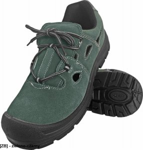 R.E.I.S. BRALACE-S1 SRC - sandał, bezpieczne buty, skóra bydlęca zamszowa, metalowy podnosek 48 1