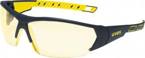 Uvex UX-OO- WORKS - żółte okulary ochronne, filtr UV 400, niezaparowująca powłoka, klasa optyczna 1