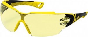 Uvex UX-OO-PHEOSCX - żółte okulary ochronne, powłoka AS-AF-ochrona przed zarysowaniem i zaparowaniem szkieł, UV, klasa optyczna 1