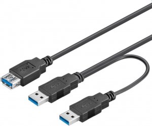 Kabel USB PremiumCord USB-A - 2x USB-A Czarny (ku3y02) 1