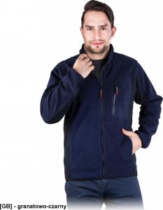 R.E.I.S. POLAR-TWIN - bluza polarowa zapinana na suwak, 100% poliester, 290 g/m - czerwono-czarny L 3