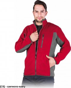 R.E.I.S. POLAR-TWIN - bluza polarowa zapinana na suwak, 100% poliester, 290 g/m - czerwono-czarny L 5