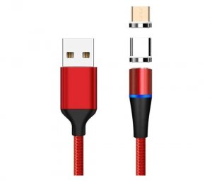 Kabel USB PremiumCord USB-A - microUSB + USB-C 1 m Czerwony (ku2m1fgr) 1