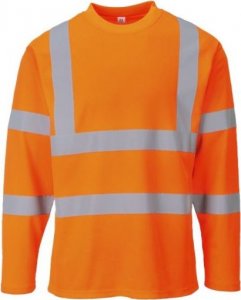Portwest S278 - T-Shirt ostrzegawczy z długimi rękawami, 55% bawełna, 45% poliester, 175g - pomarańczowy M 1