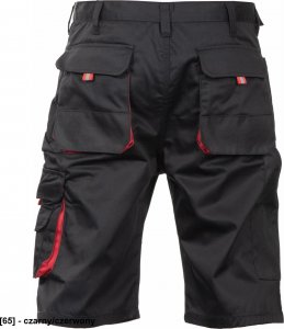 CERVA BE-01-009 - krótkie spodnie robocze, bawełna 20%, poliester 80% - czarny/czerwony 46 1