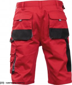 CERVA BE-01-009 - krótkie spodnie robocze, bawełna 20%, poliester 80% - czerwony-czarny 50 1
