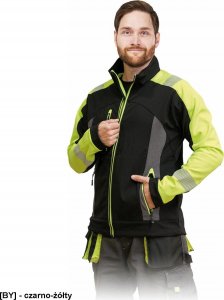 Leber&Hollman LH-SHELLVIS - kurtka ochronna z materiału SOFTSHELL, powłoka 94% poliester, 6% elastan, 320 g/m, podszyta polar fleece M 1