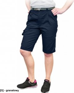 Leber&Hollman LH-WOMVOB-TS - damskie krótkie spodnie ochronne do pasa, 65% poliester, 35% bawełna, 270 g/m - granatowy XL 1