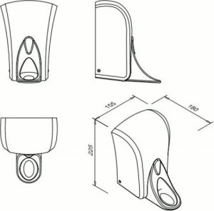 Dozownik do mydła Faneco - Dozownik łokciowy do mydła w płynie, 1l, z wytrzymałego tworzywa AB 2