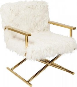Kare Design KARE fotel MR. FLUFFY biały / złoty 1