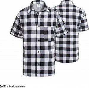 PROCERA KOSZULA FL KR - koszula flanelowa z krótkim rękawem, 100% bawełny 170 g/m2 - biało-czarna L 1