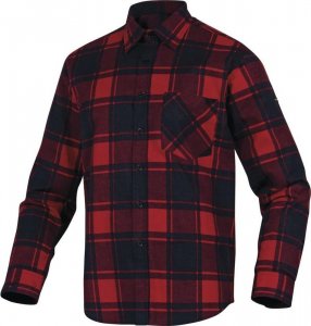 Delta Plus RUBY - koszula robocza z flaneli bawełnianej z długimi rękawami, drelich 100%, flanela 150 g/m - czerwono-czarny M 1
