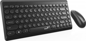 Klawiatura + mysz Genius Genius LuxeMate Q8000, zestaw klawiatura z myszą optyczną bezprzewodową, 4x AAA, CZ/SK, klasyczna, 2.4 [Ghz], bezprzewodowa, czarn 2