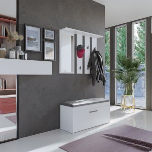 Topeshop WIESZAK NA UBRANIA LUSTRO KORYTARZ PARMA BIEL MAT 3