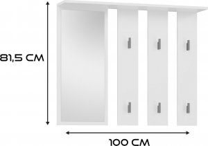Topeshop WIESZAK NA UBRANIA LUSTRO KORYTARZ PARMA BIEL MAT 4