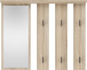 Topeshop WIESZAK NA UBRANIA LUSTRO KORYTARZ PARMA DĄB SONOMA 2