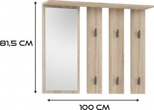 Topeshop WIESZAK NA UBRANIA LUSTRO KORYTARZ PARMA DĄB SONOMA 4