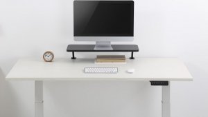 WP Podstawa pod monitor, mocowana do blatu biurka, czarny, metal / płyta mdf, 20 kg nośność, Powerton, ergo 7