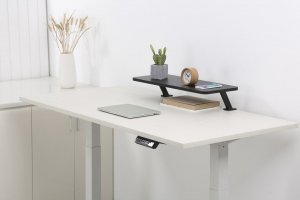 WP Podstawa pod monitor, mocowana do blatu biurka, czarny, metal / płyta mdf, 20 kg nośność, Powerton, ergo 8