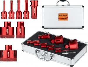 Smart Komplet otwornic diamentowych do gresu 6-68mm M14 9cz. (SM-25-SET9) 2