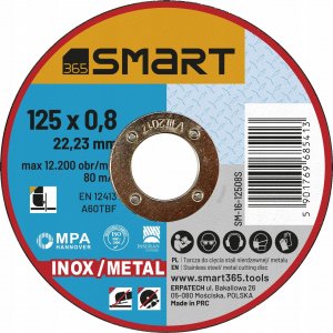 SMART365 tarcza do cięcia inox/metal 125x0,8mm [25szt] 1