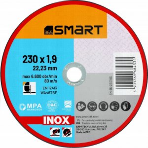 SMART365 tarcza do cięcia inox/metal 230x1,9mm [25szt] 1