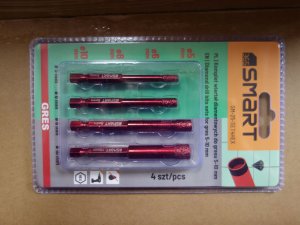 SMART365 Otwornice diamentowe do gresu 5-10mm HEX 4szt. 3