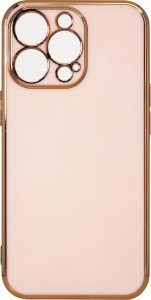 Hurtel Lighting Color Case Etui Iphone 12 Pro Żelowy Ze Złotą Ramką Różowy 1
