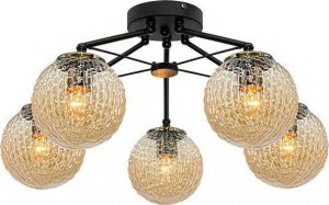 Lampa sufitowa Mdeco Modernistyczna LAMPA sufitowa ELM2100/5 BLACK MDECO szklana OPRAWA loftowa balls czarna 1