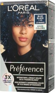 Loreal Loreal Preference Vivid Colors Farba do włosów nr 1.102 Blue Black (Le Marais) 1op. 1