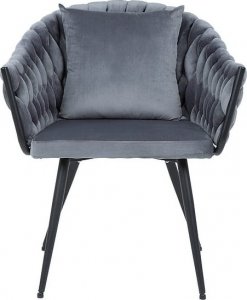 Signal Krzesło NUVO VELVET szare z podłokietnikami Signal 2