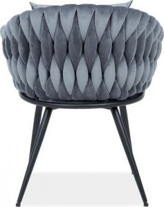 Signal Krzesło NUVO VELVET szare z podłokietnikami Signal 3