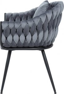 Signal Krzesło NUVO VELVET szare z podłokietnikami Signal 4