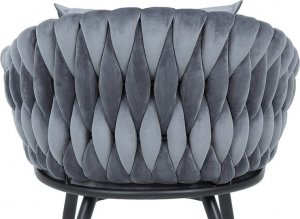 Signal Krzesło NUVO VELVET szare z podłokietnikami Signal 5