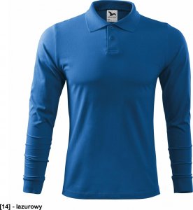 MALFINI Single J. LS 211 - ADLER - Koszulka polo męska, 180 g/m, 100% bawełna, - lazurowy - rozmiar M 1