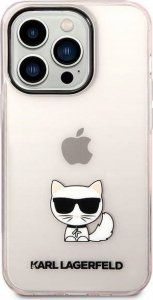 Karl Lagerfeld Etui Karl Lagerfeld KLHCP14XCTTRI Apple iPhone 14 Pro Max hardcase różowy/pink Transparent Choupette Body 5