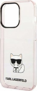 Karl Lagerfeld Etui Karl Lagerfeld KLHCP14XCTTRI Apple iPhone 14 Pro Max hardcase różowy/pink Transparent Choupette Body 6