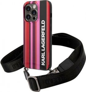 Karl Lagerfeld Etui Karl Lagerfeld KLHCP14XSTSTP Apple iPhone 14 Pro Max hardcase różowy/pink Color Stripes Strap 1