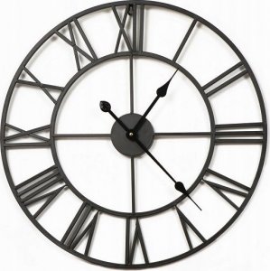 OEM METALOWY ZEGAR ŚCIENNY 50 CM VINTAGE CZARNY 4