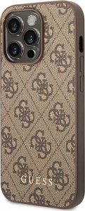 Guess Etui Guess GUHCP14LG4GFBR Apple iPhone 14 Pro brązowy/brown hard case 4G Metal Gold Logo 1