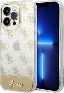 Guess Etui Guess GUHCP14LHG4MHG Apple iPhone 14 Pro złoty/gold hardcase 4G Pattern Script 1
