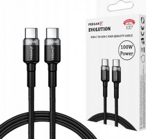 Kabel USB Feegar USB-C - USB-C 1 m Czarny (FEE-01901) 3