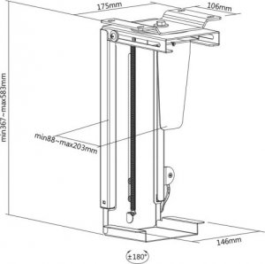Uchwyt do komputera Digitus z mechanizmem Easy-Locking (DA-90411) 7