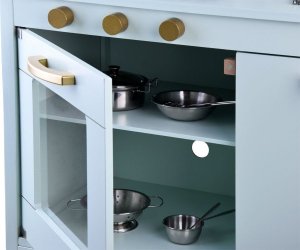 Jokomisiada Miętowa drewniana Kuchnia dla dzieci garnki ZA4128 11