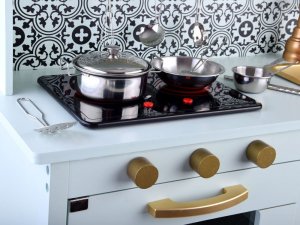 Jokomisiada Miętowa drewniana Kuchnia dla dzieci garnki ZA4128 12