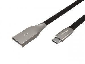 Kabel USB Natec USB-A - USB-C 1 m Czarno-srebrny (NKA-1954) 1
