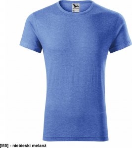 MALFINI Fusion 163 - ADLER - Koszulka męska, 160 g/m, 65% poliester, 35% bawełna, - niebieski melanż L 1