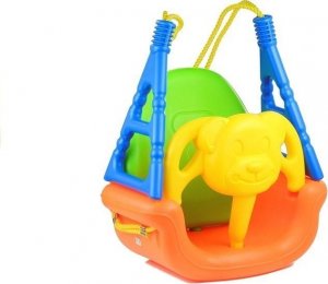 LeanToys Wygodna Huśtawka Miś 3w1 Regulowana Kubełkowa 6m + 3