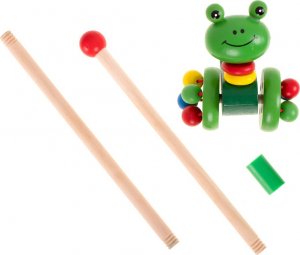 Kontext Pchacz na kiju żabka spacerowa drewniana 5